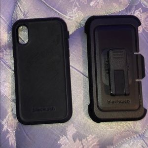 black web iphone xs case with holster